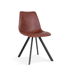 Chaise Emma vinyle brun foncé