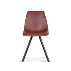 Chaise Emma vinyle brun foncé