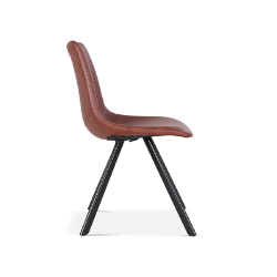Chaise Emma vinyle brun foncé