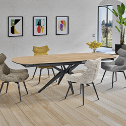 Table Nénuphar extensible 130cm beige