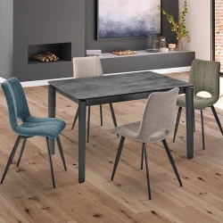 Table Hugo extensible gris foncé