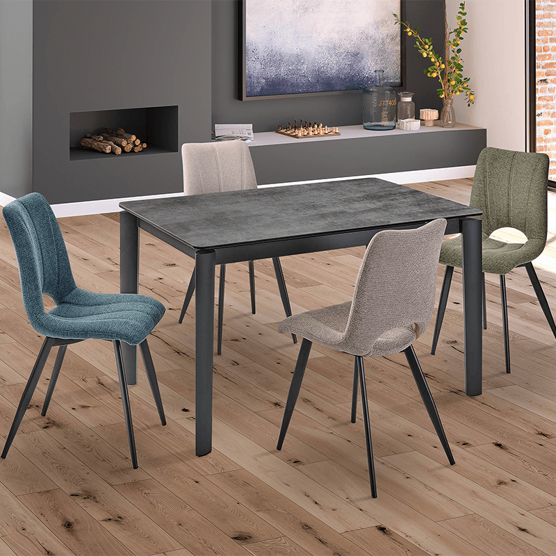 Table Hugo extensible gris foncé