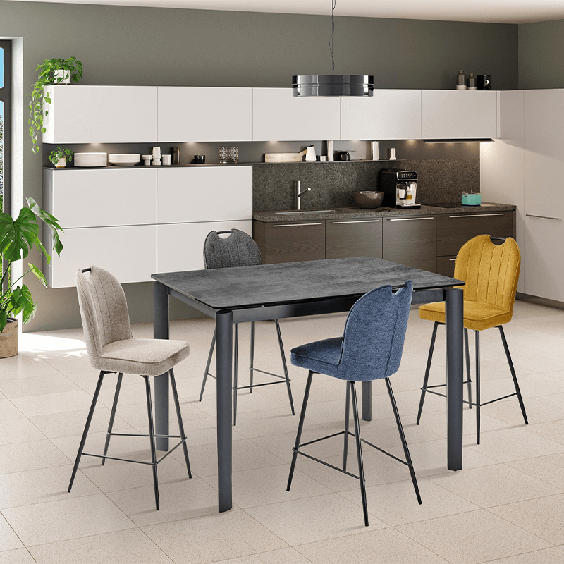 Table de comptoir Timéo extensible gris foncé
