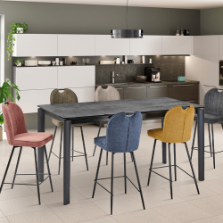 Table de comptoir Timéo extensible gris foncé