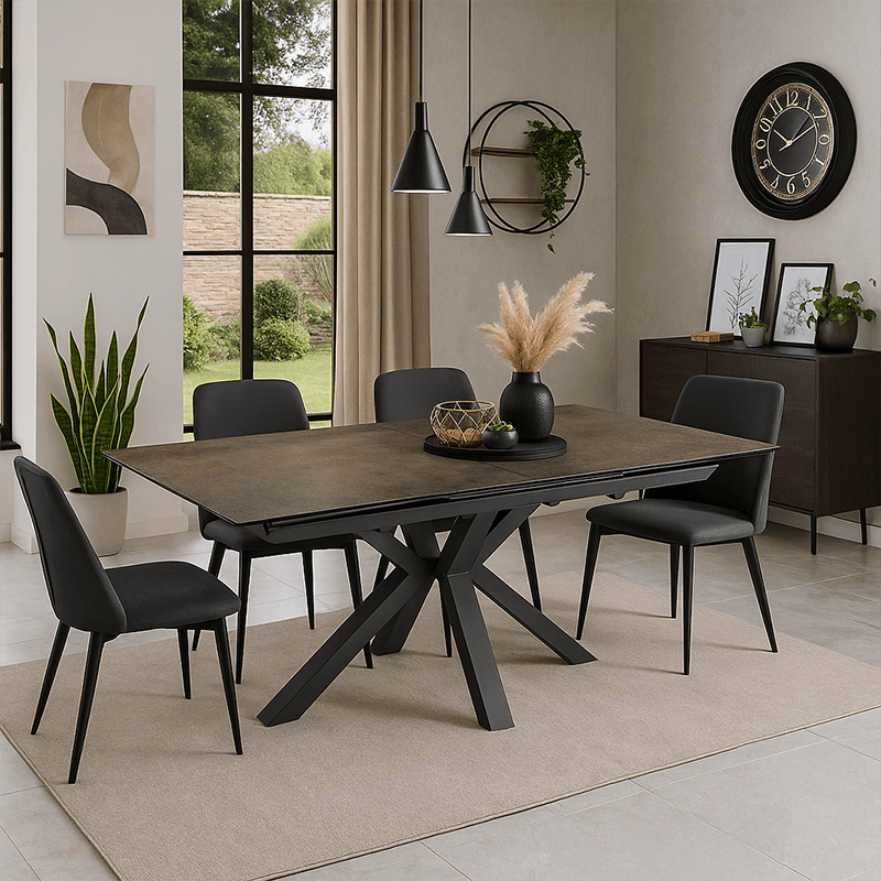 Table Bruyère extensible marron