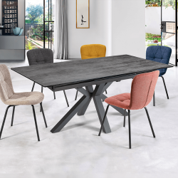 Table Bruyère extensible gris foncé