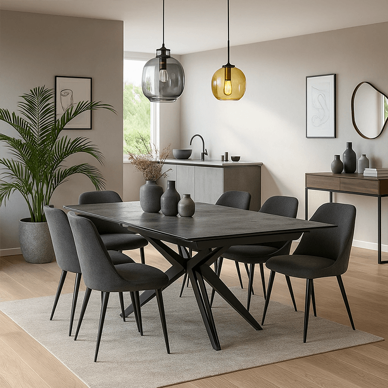 Table Genêt extensible gris foncé