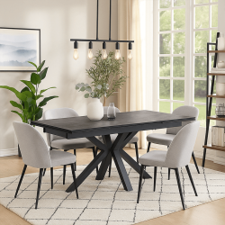 Table Tournesol extensible gris foncé