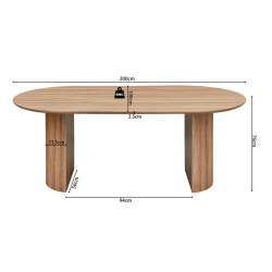 Table Lagos ovale 200cm