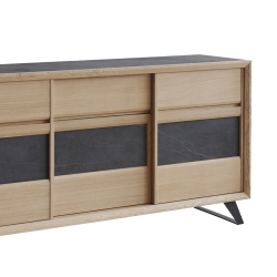 Enfilade Delta 3 portes gris foncé