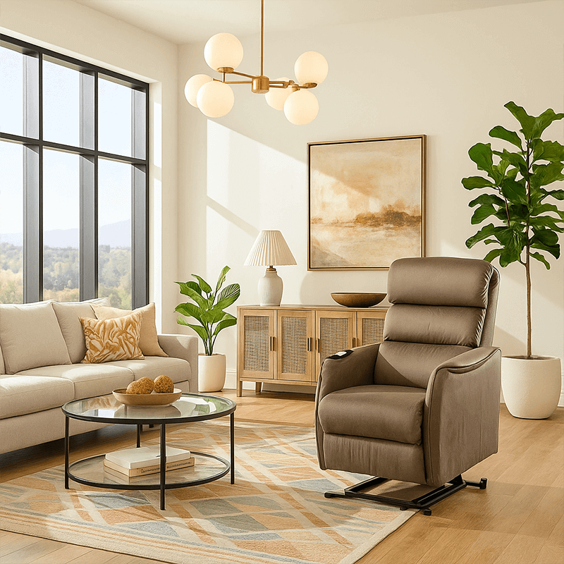 Fauteuil relax Colombo marron cendré