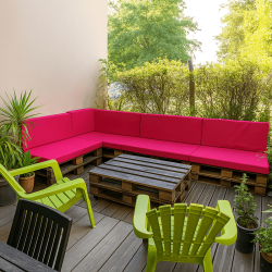 Pack coussins Déperlant pour canapé palette Europe