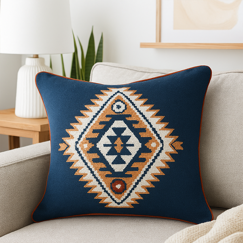 Coussin Louisiane bleu