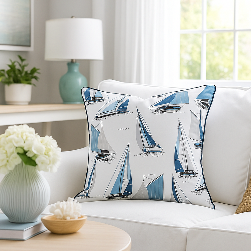 Coussin Fregate bleu