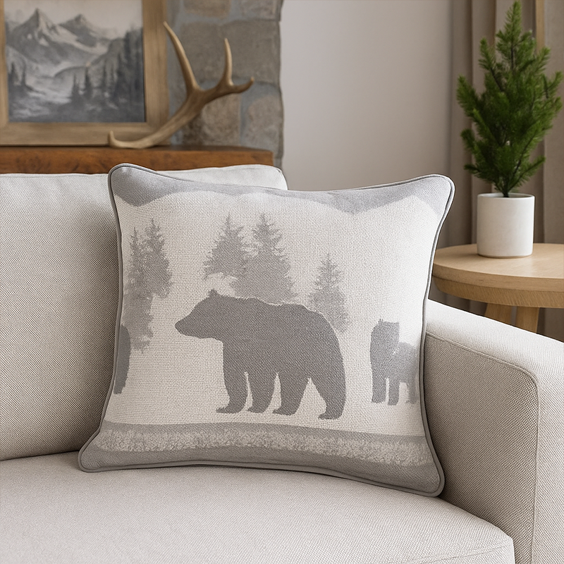 Coussin Canada gris