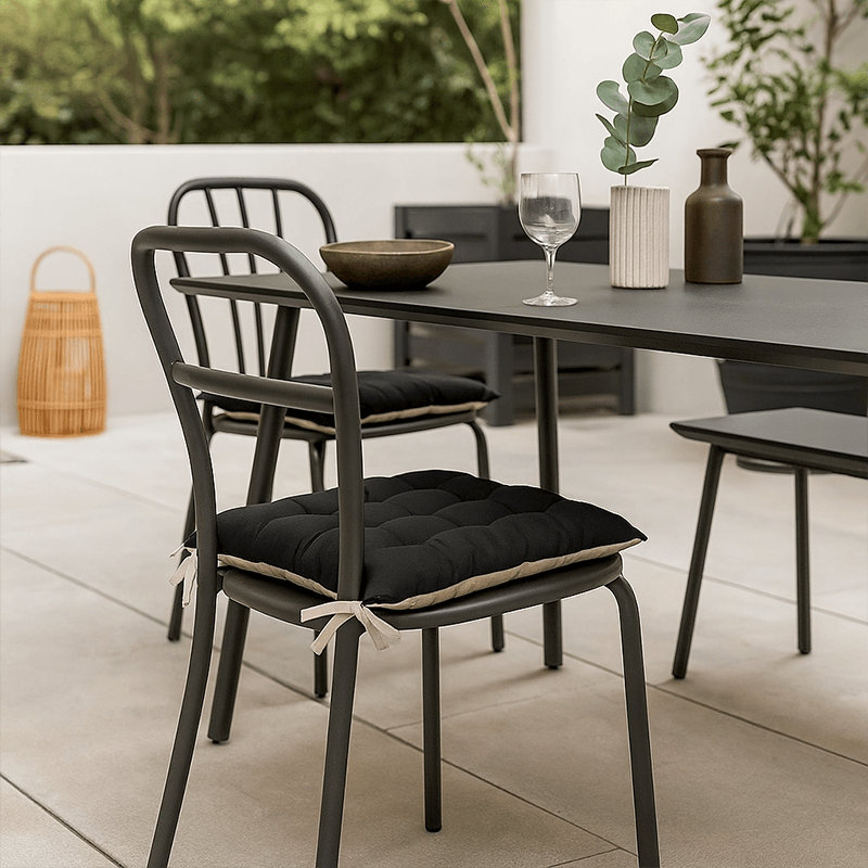 Galette de chaise Duo noir
