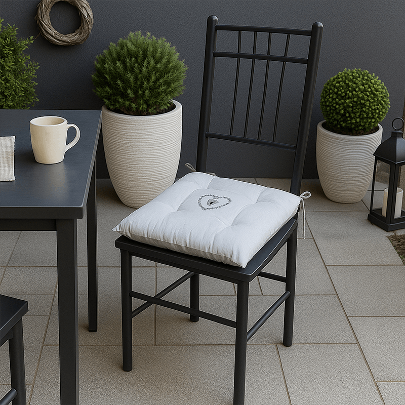 Galette de chaise Pauline gris