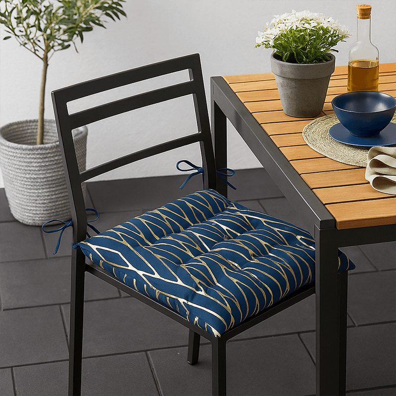 Galette de chaise Houston bleu