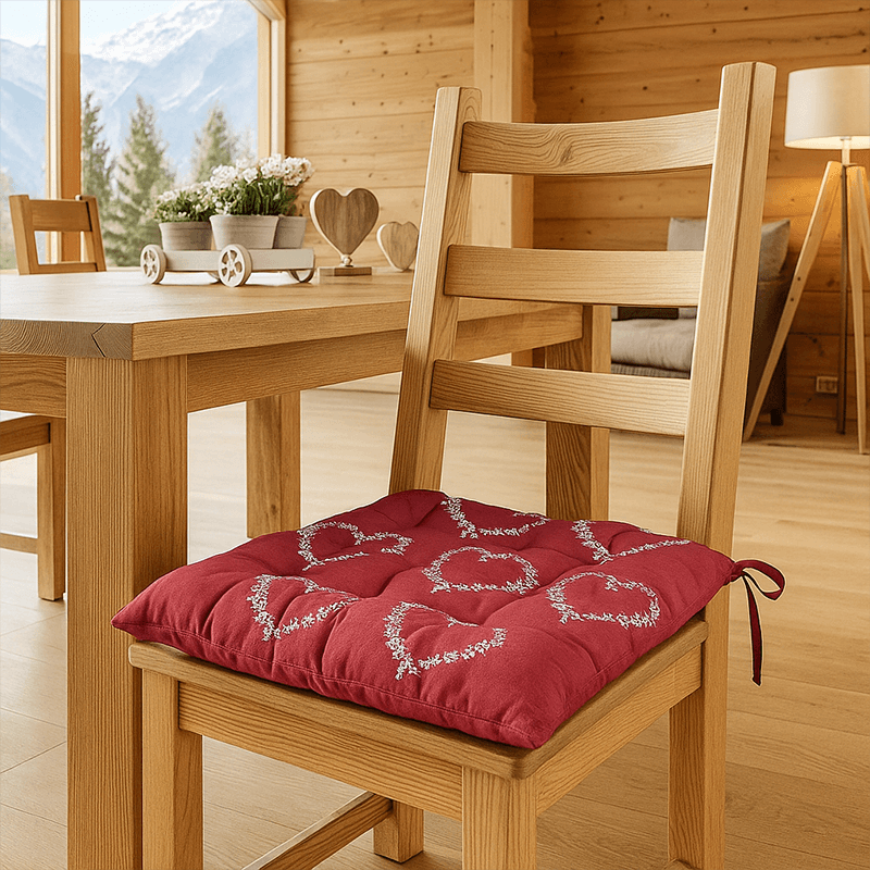 Galette de chaise Arbin coeur rouge