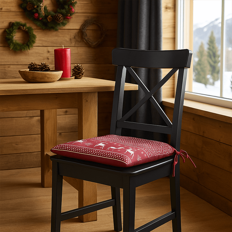 Galette de chaise Arbin renne rouge
