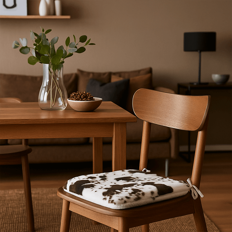 Galette de chaise vache brun