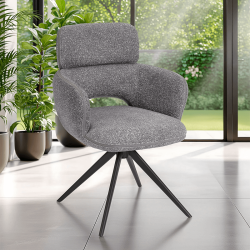 Chaise Célia accoudoirs gris clair