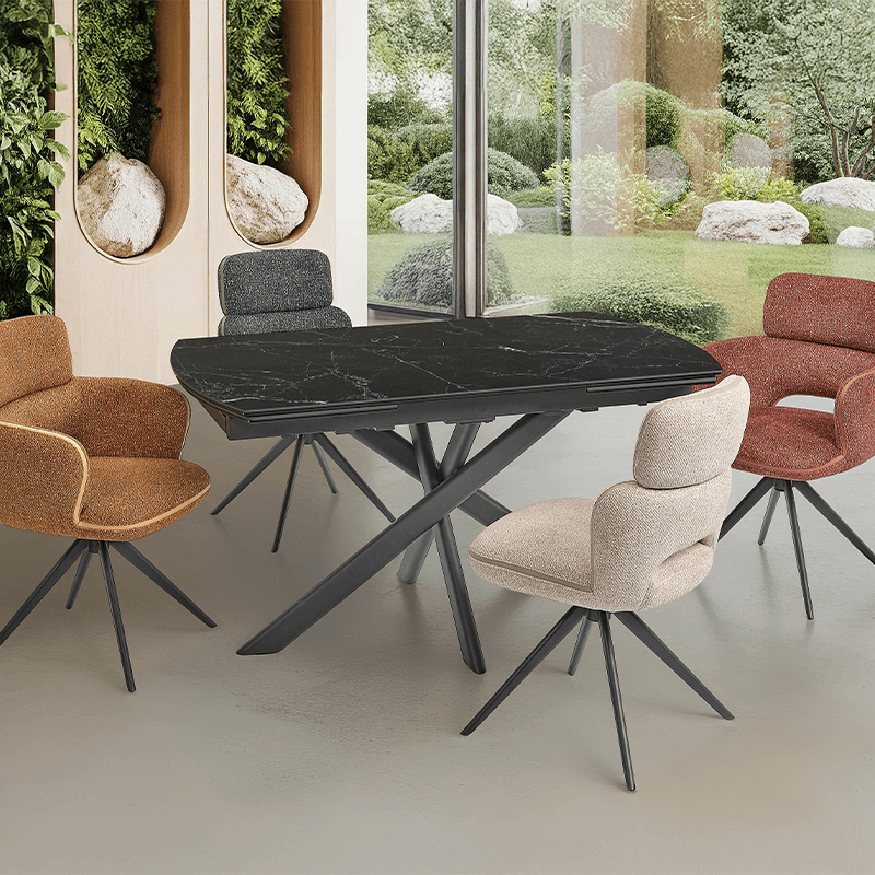 Table Calypso extensible 150x90 cm noir