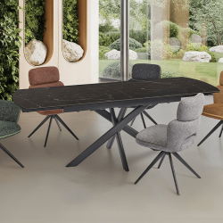 Table Calypso extensible 150x90 cm noir