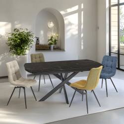 Table Calypso extensible 180x90 cm noir