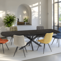 Table Calypso extensible 180x90 cm noir