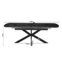 Table extensible Hestia noir