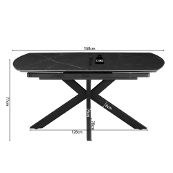Table extensible Ares noir