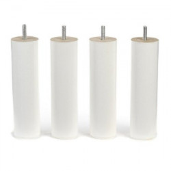 Pieds BOIS 25 cm BLANC